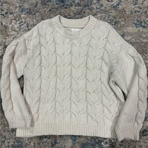 LC Lauren Conrad Ivory Cable Knit Sweater